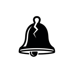 Broken Bell Icon Simple Silhouette.