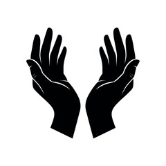 Hands Reaching Out in Silhouette.