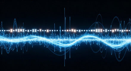 Digital soundwave visualization showcasing frequency analysis on black backdrop