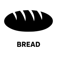 Bakery Icon Vector Illustration of a loaf of bread with visible sliced sections on top, presented in black and white style