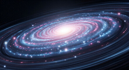 Fototapeta premium Stunning Spiral Galaxy Illustration with Vibrant Colors and Brilliant Starlight