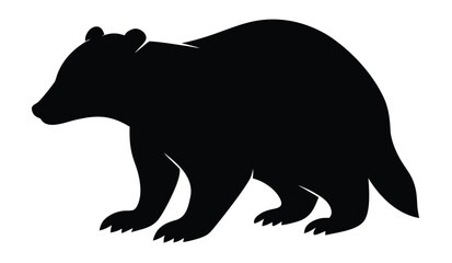 Badger Silhouette Illustration. Forest animal clipart
