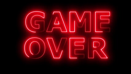 GAME OVER animation with glitch effect isolated on black background. GAME OVER text with RGB distortion effect. High quality 4 - Powered by Adobe