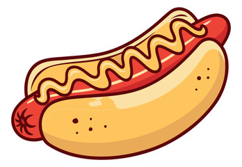 Hot dog illustration. Hotdog sticker
