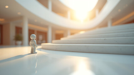 Soft Morning Light over Curved Architectural Stairs
