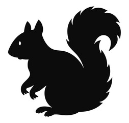 Squirrel Silhouette Illustration. Forest animal clipart
