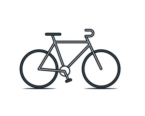 Obraz premium Bicycle Icon Vector - Simple Outline Bike Symbol for Cycling Eco Transport.
