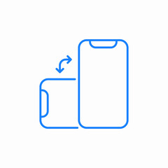 mobile phone rotating from portrait to landscape icon sign vector