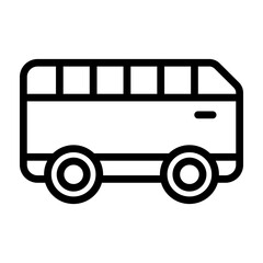 Public Transport Vector Line Icon Design