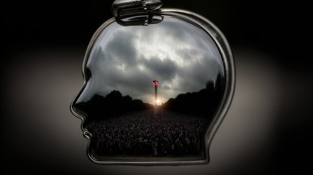 Real photo representing a human state of mind overwhelmed by political issues, captured in high quality with intense detail and emotion.