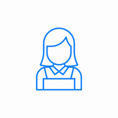 person wearing upron icon sign vector