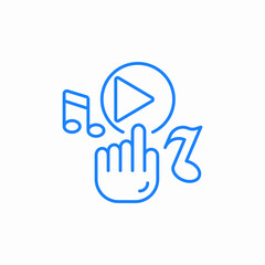 play button music notes icon sign vector