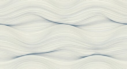Obraz premium Elegant flowing wave pattern with precise line work in calming neutral tones suitable for