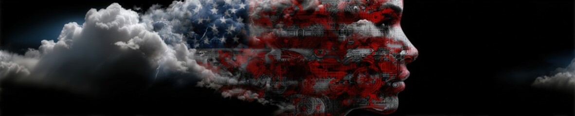 Obraz premium Real photo representing a human state of mind overwhelmed by political issues, captured in high quality with intense detail and emotion.