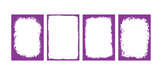 Black and white grunge frame vector set designed for image backgrounds. This abstract distressed border collection is perfect for decorating photos, posters, flyers, and graphic design project.