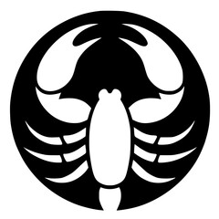 Simple minimalist scorpion logo silhouette