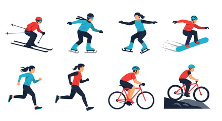 Collection of illustrations depicting various sports activities, showcasing diverse athletic pursuits.