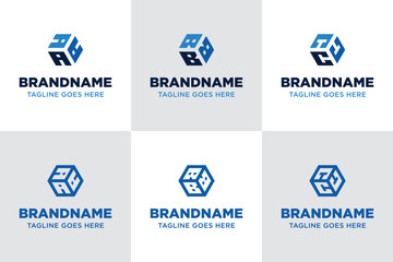 Letters AAA BBB CCC Hexagon Logo Set, symbolizing structure, balance, and geometric modernity