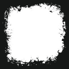 Black and white grunge frame vector design for images and graphic elements, featuring abstract distressed textures for creative framing.