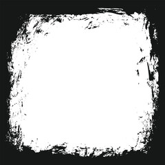 Black and white grunge frame vector design for images and graphic elements, featuring abstract distressed textures for creative framing.
