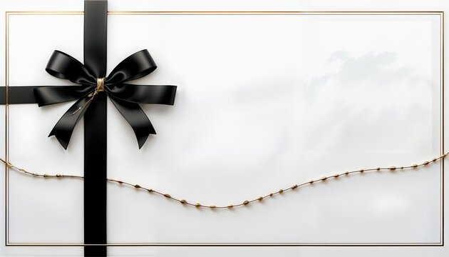 Blank certificate template with black ribbon and bow for elegant award presentation concept

