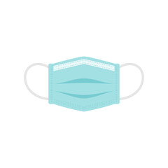 Blue Surgical Medical Face Mask Isolated on White Background for Protection