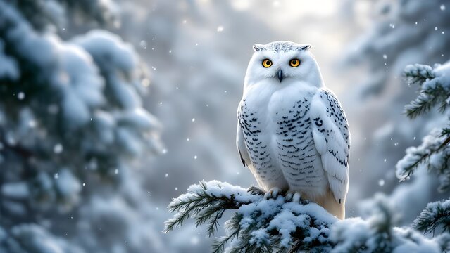 snowy owl in winter