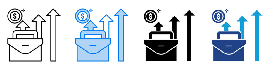 Business icon set multiple style collection