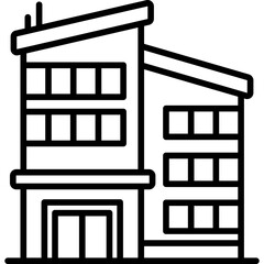Office Building Line Icon
