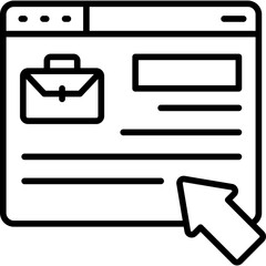 Online Job Line Icon