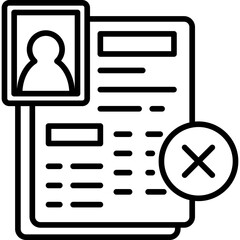 Rejected Candidate Line Icon