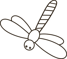 Dragonfly cartoon coloring pages for kids