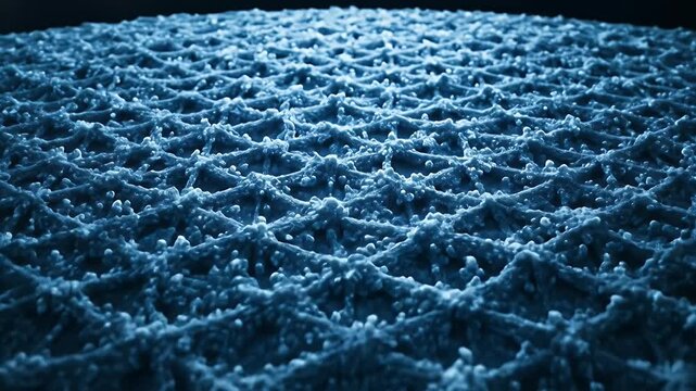 Detailed blue fishnet pattern, abstract background with macro detail and texture, stylish