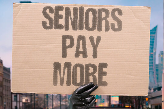"Seniors Pay More" Older enrollees face highest hikes. ELDERLY.SENIOR.COST.AGE.BURDEN.