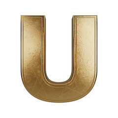 3D Rendered Gold Letter U with Scratched Metal Texture © vecta