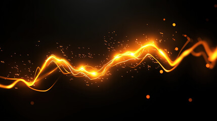 A gold financial waveform glowing over a black premium background, representing capital flow and profitable volatility.