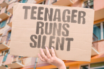 "Teenager Runs Silent" Youth leaves without explanation or contact. RUNAWAY. TEEN. STRESS. GONE. WORRY.