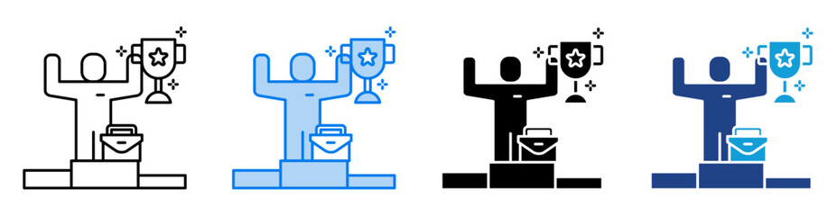 Award icon set multiple style collection