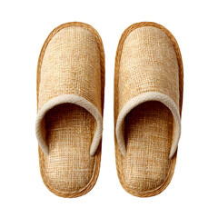 Comfortable woven slippers provide a spa-like feel with their natural texture and design.