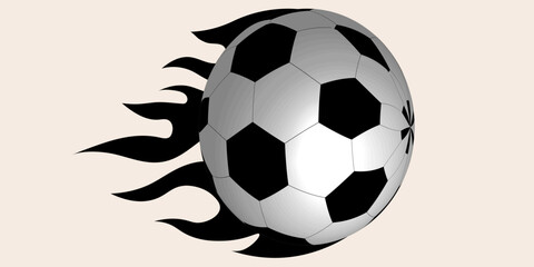 Fototapeta premium Football abstract design template for soccer covers, sport placards, posters and flyers with ball, trendy geometric elements and patterns. Vector illustration.