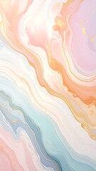 Swirling watercolor-style abstract with pastel pink, peach, and gold