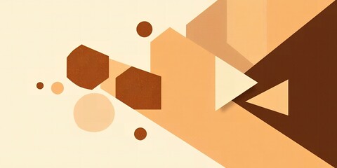 Abstract geometric shapes and forms in warm earthy tones creating a modern graphic design background