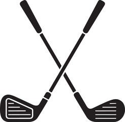 Pair of iron or wedge golf club flat vector icon for sports apps and websites