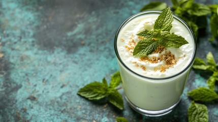 Refreshing Yogurt Drink with Mint