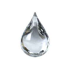 One big crystal drop in light blue color with glares and shadow