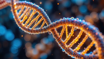 Stunning DNA double helix structure for science education or biotechnology research visuals and innovative medical presentations with vibrant colors