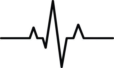 Heartbeat pulse line vector illustration showing stylized ECG rhythm for medical, cardiology, emergency, health care, and life monitoring themes.