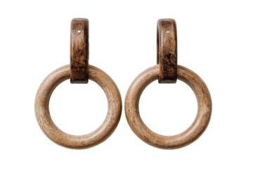 Two wooden hoop earrings, simple elegance