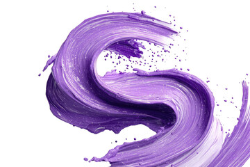 Swirling violet paint stroke on black