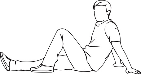 Yoga Pose Illustration, Sitting Man Drawing, Hand Drawn Meditation Art, Minimal Fitness Artwork, Black and White Yoga Illustration, Creative Wellness Vector, Calm Yoga Design, Modern Mindfulness Artwo